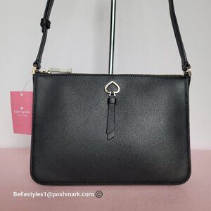 KATE SPADE Adel Small Top-zip Leather Crossbody Bag- Black Color ⭐FINAL PRICE⭐🎈